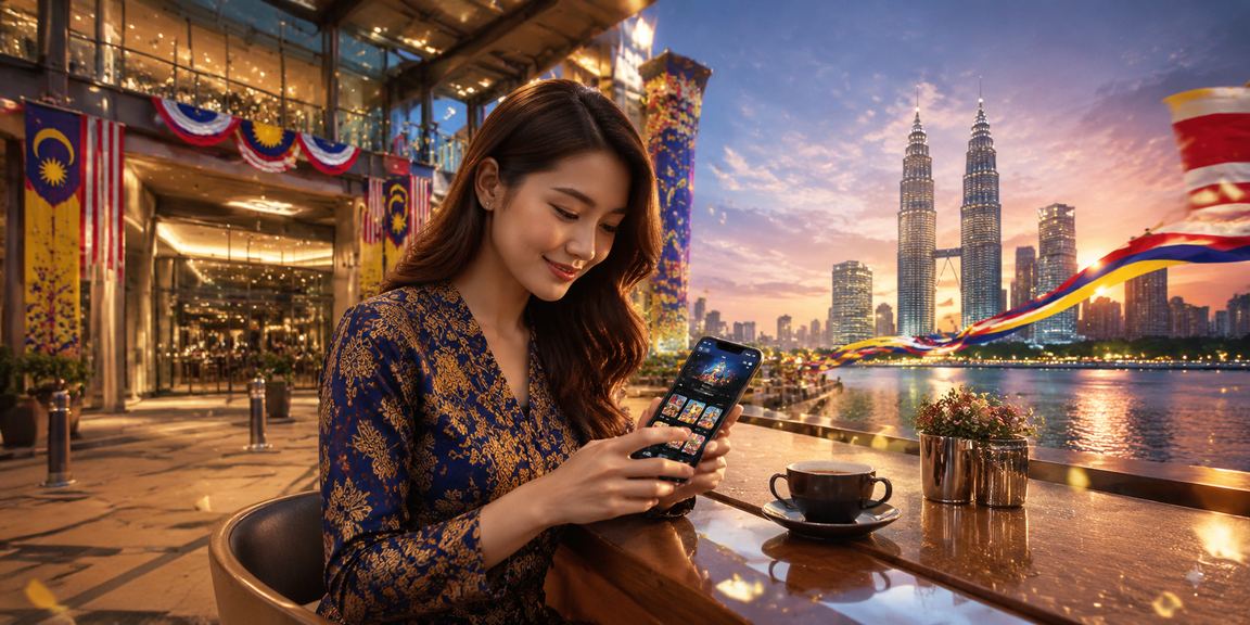 Pemain bermain slot kasino dalam talian di Kuala Lumpur menggunakan telefon pintar